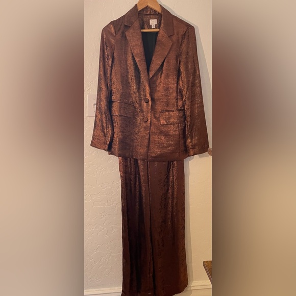 Women’s copper party suit. XS. EUC. Blazer & pants. - Picture 9 of 10
